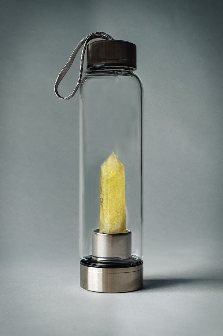 Citrine crystal water bottle 