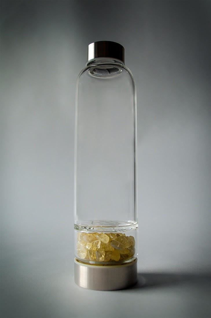 Citrine crystal water bottle 