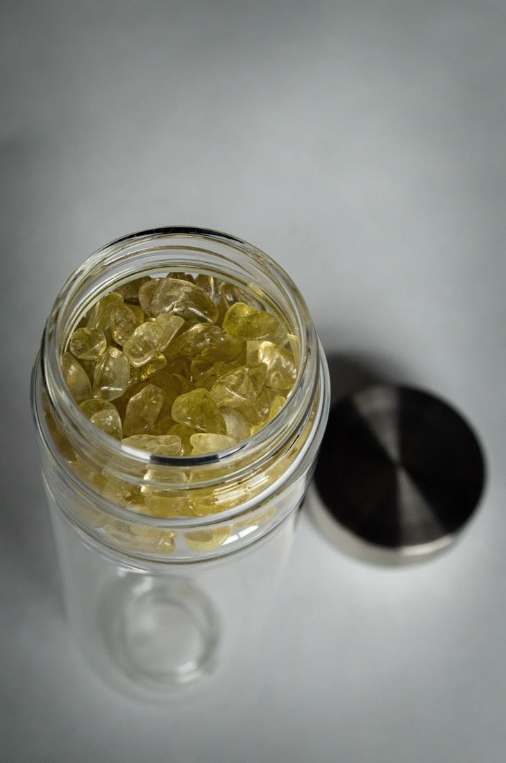 Citrine crystal water bottle 