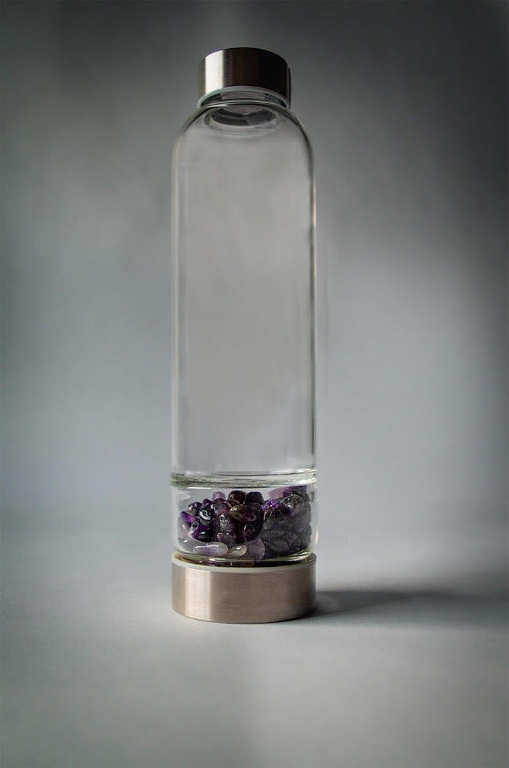 Amethyst crystal water bottle